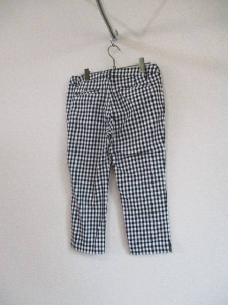 &byP&D black white check half edge height slim pants (USED)73016