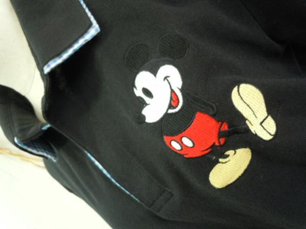 Mickey M Minooya Polo衫Black Check迪士尼 原文:ミッキー M 美濃屋 ポロシャツ 黒 チェック ディズニー