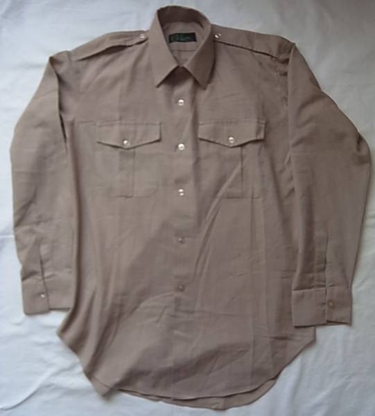 実物 南アフリカ軍 制服用長袖ドレスシャツ 大サイズ_画像1