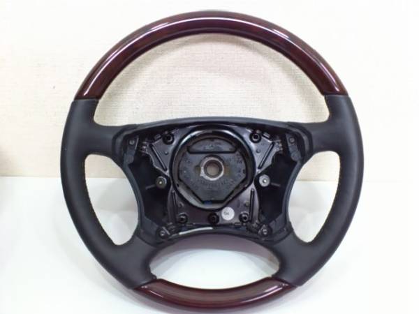  beautiful goods # wood / original leather combination original steering gear #W220.W215.( heater attaching )⑤
