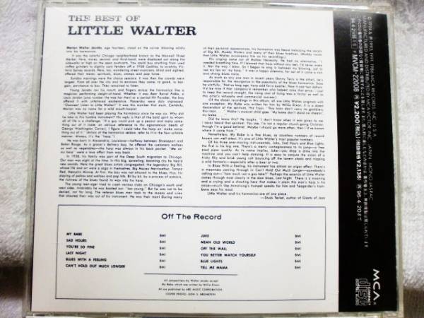 CD　ベストオブ・リトルウォルター/BEST OF LITTLE WALTER_画像2
