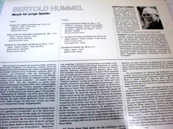 LP フンメル:MUSIK FUR JUNGE SPIELER/HUMMEL_画像2