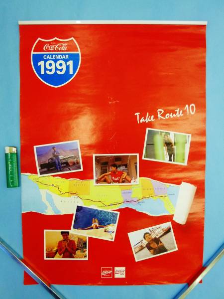 1991年★Take Route 10・コカコーラ・カレンダー★_画像1