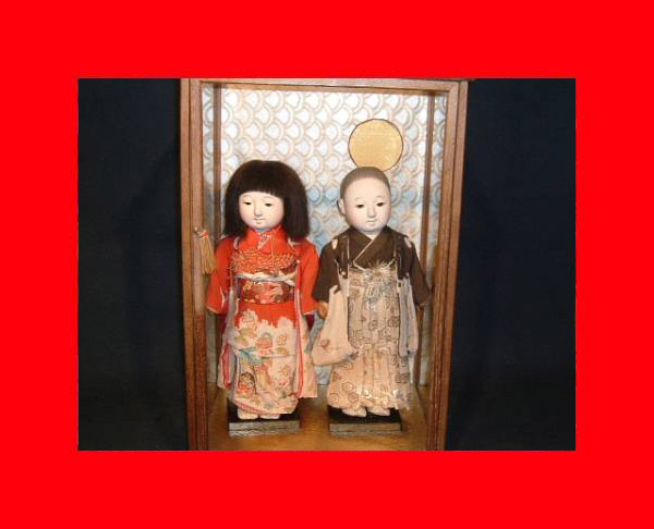 ・即決【人形館】「市松人形男女X66」日本人形、雛人形、〝衣〟