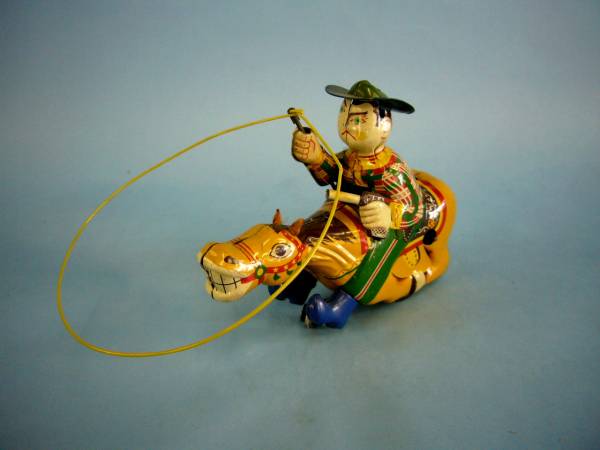 【返品?交換対象商品】 50'S【カウボーイ乗馬・ロープ回し・アルプス製・ゼンマイ】 人間