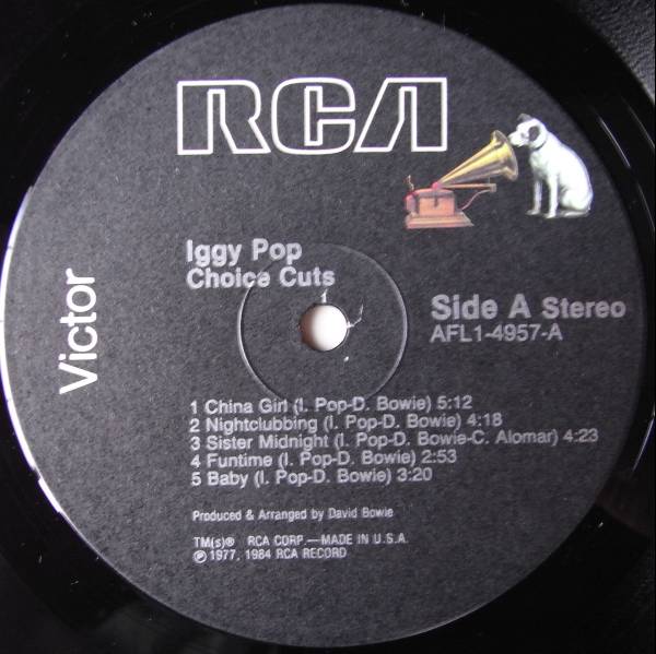 IGGY POP「CHOCE CUTS」米ORIG[黒RCA]シュリンク美品