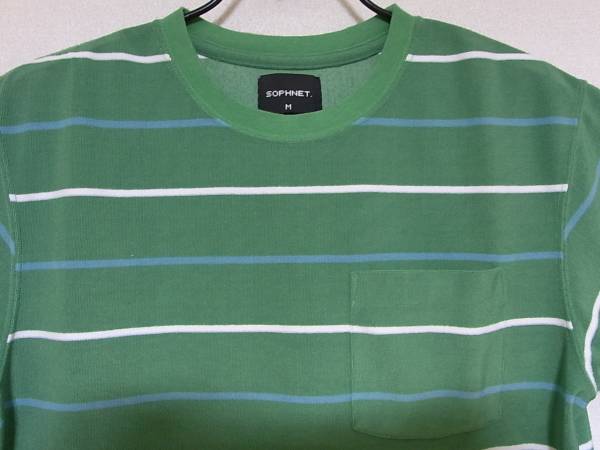 SOPHNET05ソフネットS/SパイルボーダーＴシャツM！
