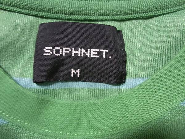 SOPHNET05ソフネットS/SパイルボーダーＴシャツM！