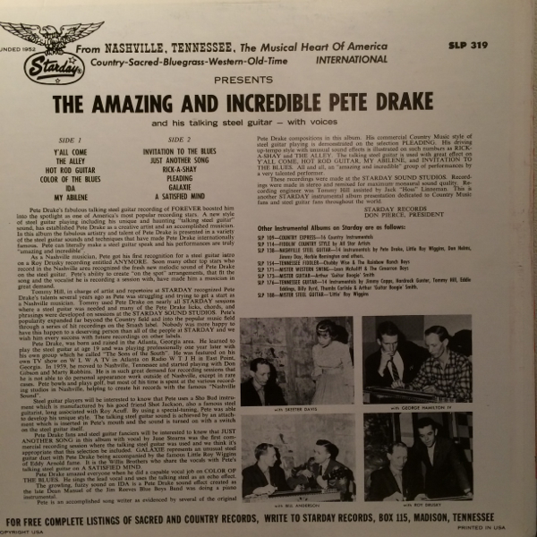 US Orig PETE DRAKE LP THE AMAZING AND INCREDIBLE ロカビリー_画像2