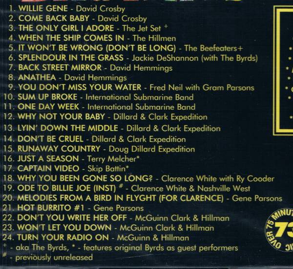 ザ・バーズのメンバー達のレアトラック集★Members of the Byrds/Byrd Parts 1964-1980_画像3