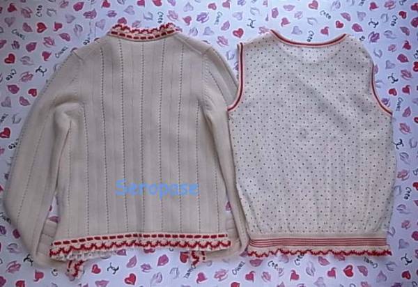 *05C Chanel CHANEL popular . flower cashmere .. twin set 38