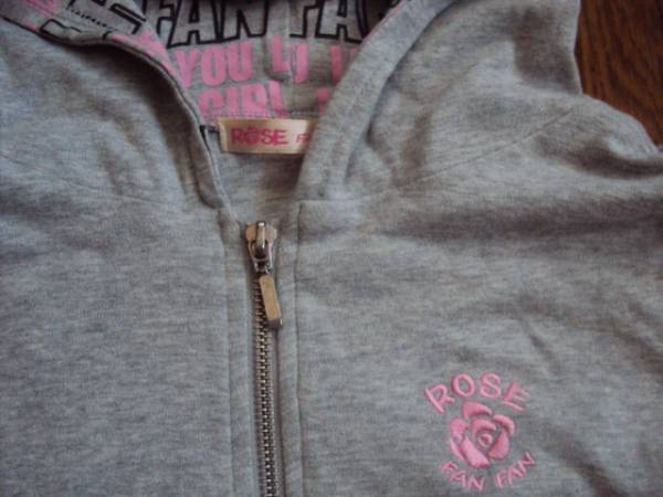 * general merchandise shop fashion brand Rose Fan Fan English Logo feather weave parka jacket M size 