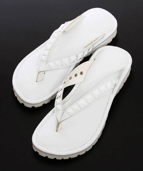 新品VSH062【VANQUISHコンバットスタッズサンダル白】デニム