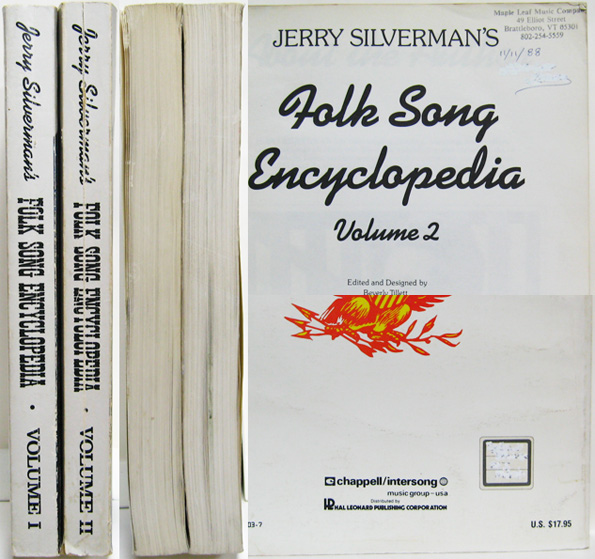 ◆Jerry Silverman's FOLK SONG ENCYCLOPEDIA Vol.1&2◆_右上:p1の印字　　左下:裏表紙の修正ペン