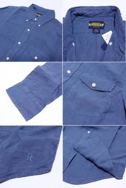 送料無料 新品 RUGBY L/S SHIRT ラグビー ラルフローレン 長袖 シャツ ネイビー リネン POLO RALPH LAUREN Ｓ ポロ RL 正規品 041