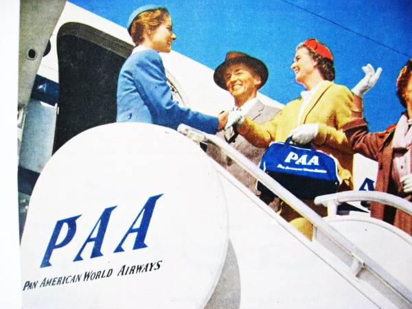 1954年 PAN AM パンアメリカン航空広告(パンナムバッグ PAAロゴ)