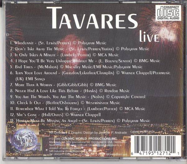 ◆Tavares/Tavares Live!◆_画像2
