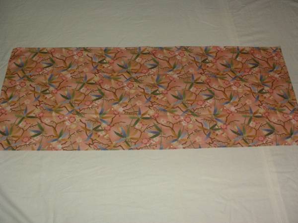  handmade, cotton 100%, tablecloth, pink ground . pine bamboo plum 