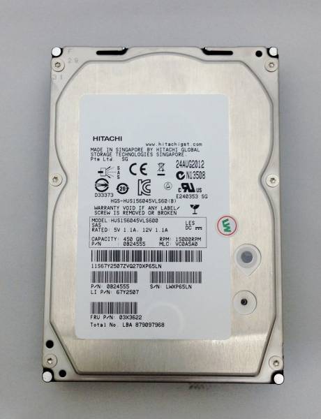 ■ Lenovo Подлинные части 15000rpm SAS 450GB HDD 03x3622 (Hitachi)