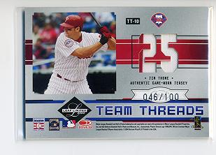 【ダブルジャージカード】2004 Leaf Limited Team Threads Jersey Number Mike Schmidt/Jim Thome 046/100