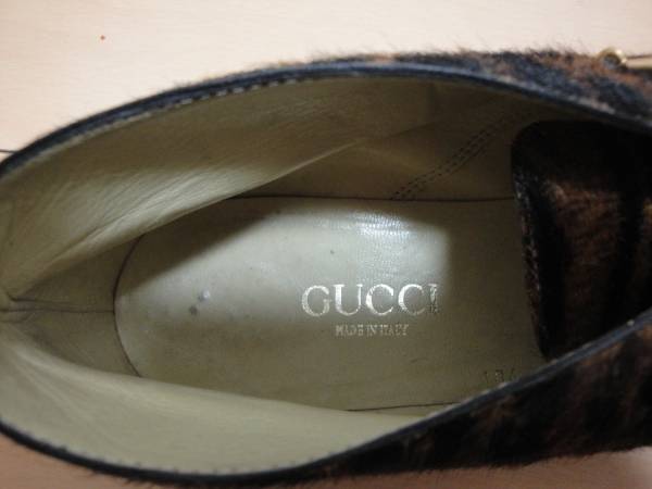 GUCCI グッチ ◆ ゼブラ アニマル 柄 ハラコ ビット シューズ 靴 チャッカー ブーツ サイズ 36
