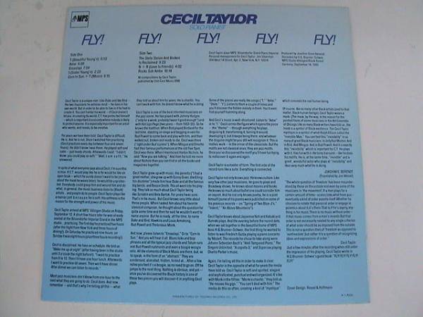 国内LP/Cecil Taylor/Fly! Fly! Fly! Fly! Fly! /ULS-6017-P_画像2