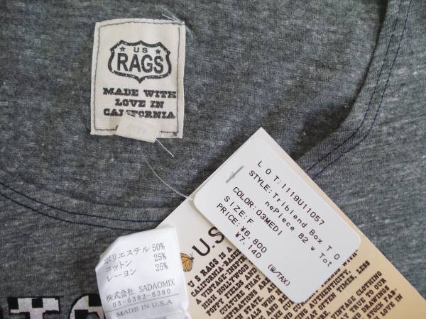 新品 USA製*US Rags*霜降りグレー T ワンピース F 定価7140円_画像3