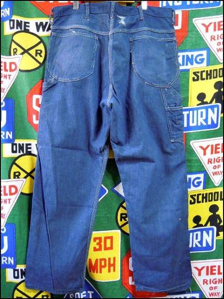 * только нет 2 . атмосфера. 1 шт. *Made in USA производства America производства MONGOMERY WARDmongome Lee слово Vintage painter's pants 60s60 годы лоскутное шитье способ 