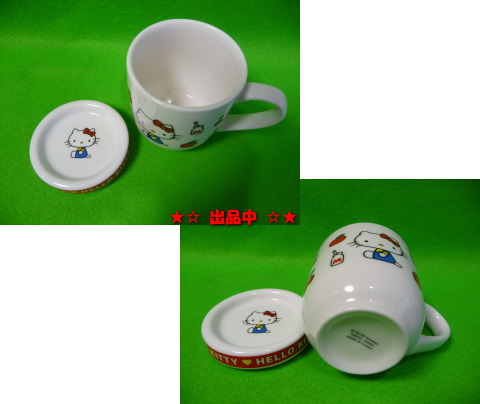 レア★ハロー キティちゃん 陶器製フタ付きマグカップ サンリオ_画像3