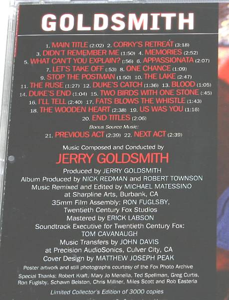 サントラ マジック US盤CD ジェリーゴールドスミス Jerry Goldsmith 3000枚限定 Magic_画像2