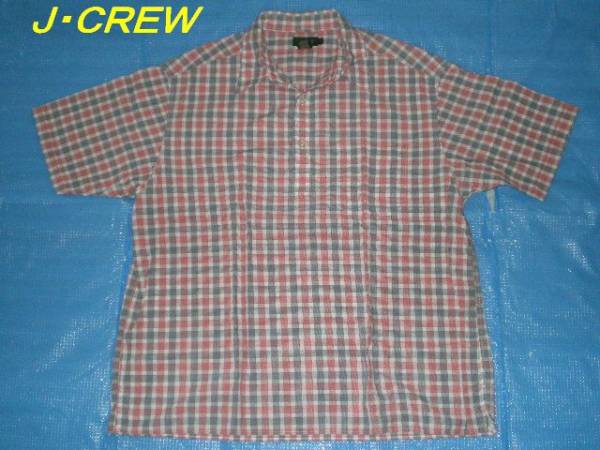 ★即決USA古着★旧タグJ.CREW J.クルー半袖チェックシャツL★_画像1