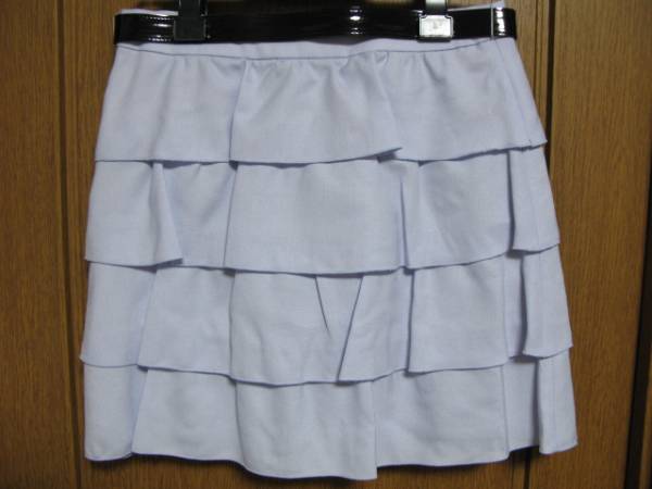☆新品☆I(lǐng)NGNI☆XS☆ラベンダー エナメルベルト付フリルスカート