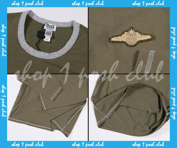 D&G* Dolce & Gabbana [M30766] футболка с длинным рукавом * хаки *3-S
