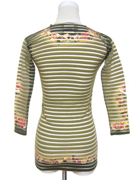 прекрасный товар Jean Paul GAULTIER Jean paul (pole) * Gaultier Италия производства цветочный принт энергия сеть cut and sewn tops 