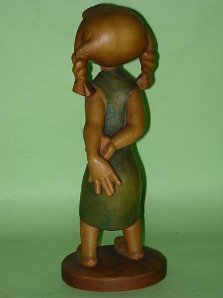 ANRI アンリ 木彫り人形 女の子 ハンドメイド アンティーク イタリア製 ビンテージ フィギュア_画像3