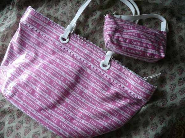 【超安い】  Samantha Thavasa サマンサタバサ ロゴコーティングショルダーバッグ ピンク ショルダーバッグ