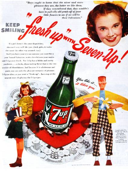 ●034F　1946年のレトロ広告　セブンアップ　7UP_画像1