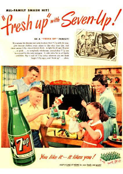 ●099F　1951年のレトロ広告　セブンアップ　7UP_画像1