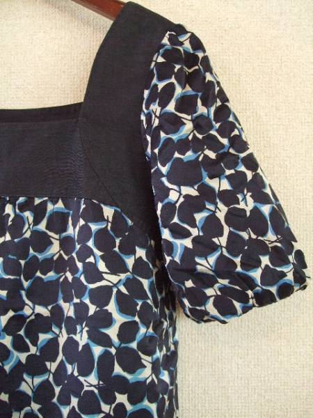 HERENCIA silk . navy pattern tunic (USED)90212