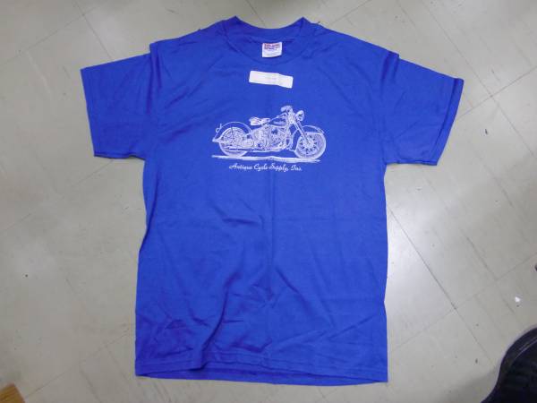 9734B パンヘッド Tシャツ Mサイズ青 アンテ-クサイクル制