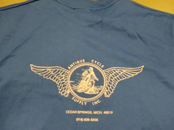 9734B パンヘッド Tシャツ Mサイズ青 アンテ-クサイクル制