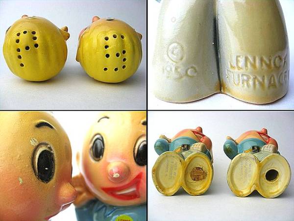 1950’s レニーレノックス ビンテージ 塩&胡椒入 アドバタイジング レア物! 1950's レニーレノックス ビンテージ 塩&胡椒入れ 検