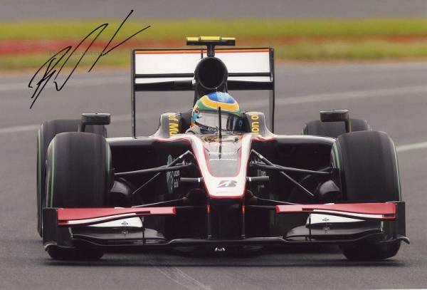 F1 ヒスパニアレーシング /アイルトンの甥 ブルーノ・セナ サインフォト F110_F1 Bruno Senna Lalli