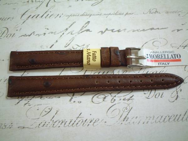 ☆MORELLATO ITALY 12mm こげ茶 オーストリッチ型押 CHAGALL*1