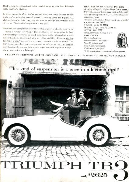 ◆1957年の自動車広告　トライアンフ2　TR-3_画像1