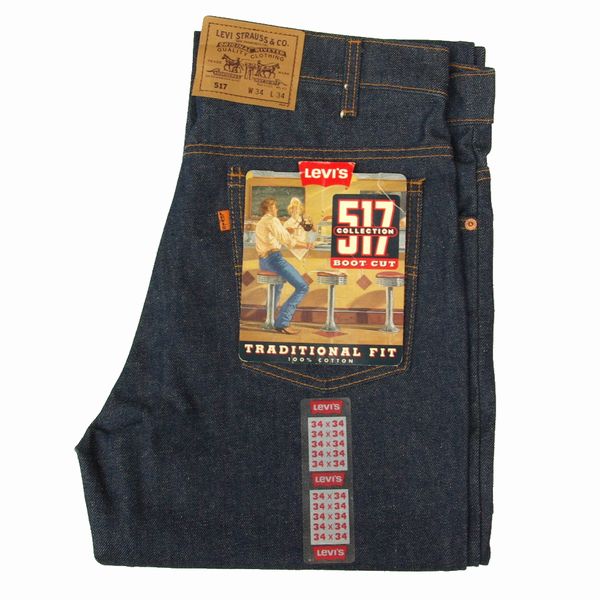 (59999)デッドストックLEVI'Sリーバイス20517-0217ブーツカット34オリジナル (517 未使用 リジッド ノンウォッシュ)_画像1