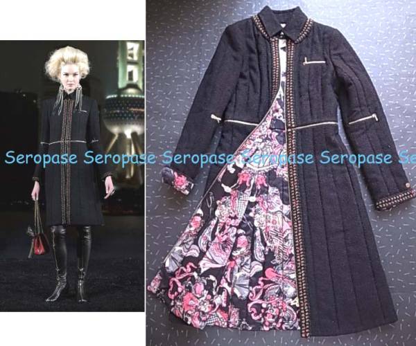 ★１０Ａシャネル CHANELParis-Shanghai 里地も豪華なコート３６