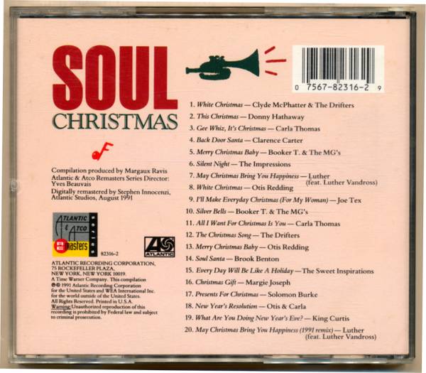 中古CD ソウル・クリスマス Soul Christmas King Curtis Booker T. & MG's Atlantic Atco 20曲収録バージョン