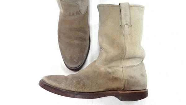  Vintage CHIPPEWA Chippewa rare leather suede pekos boots rare cork sole meido in USA size 8E rough out beige tea 