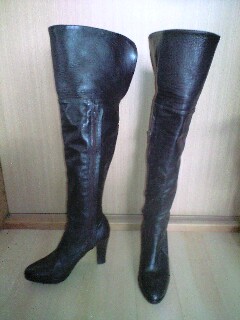  last exhibition Italy made 2way original leather knee high boots used used 